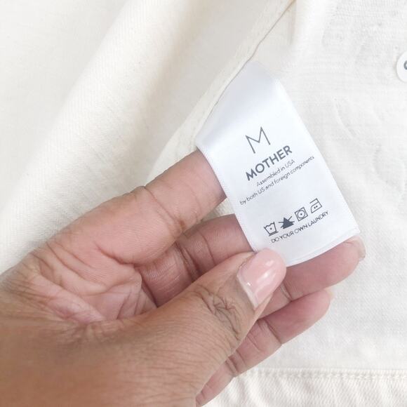 🆕 Anthropologie Mother Bruiser Cropped Embroidery Denim Jacket Size Medium - Picture 5 of 8